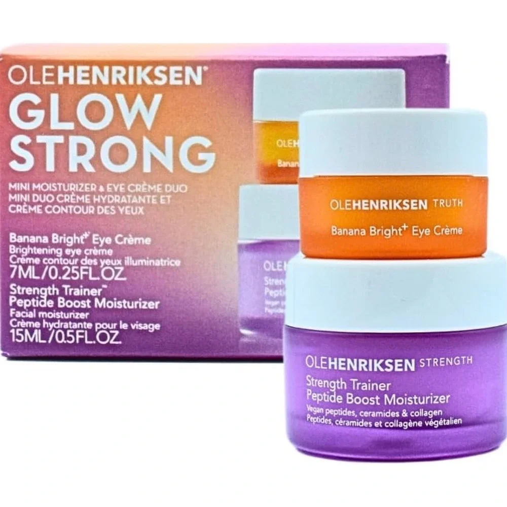Ole Henriksen Eye Cream Moisturizer Duo Glow Strong Banana Bright Peptide New